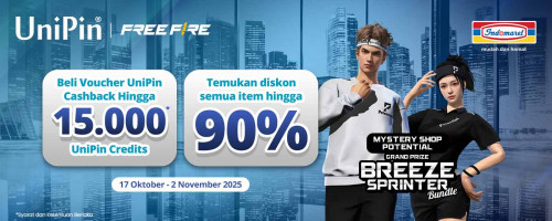 Mystery Shop Potential! Pakai Voucher UniPin, Diskon Item hingga 90% + Cashback 15.000 UniPin Credits!